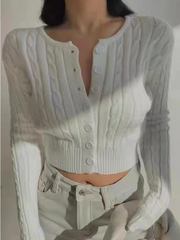 Lilou Ribbed Knit Cardigan Top