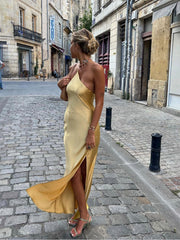 Moonlight Luxe Backless Slip Dress