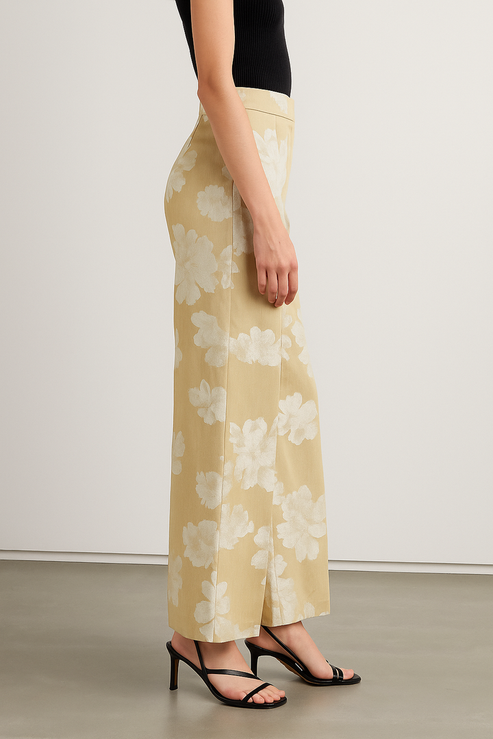 Floral Jacquard Straight Pants