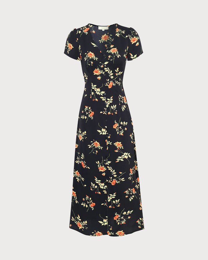 Black Floral Elegance Maxi