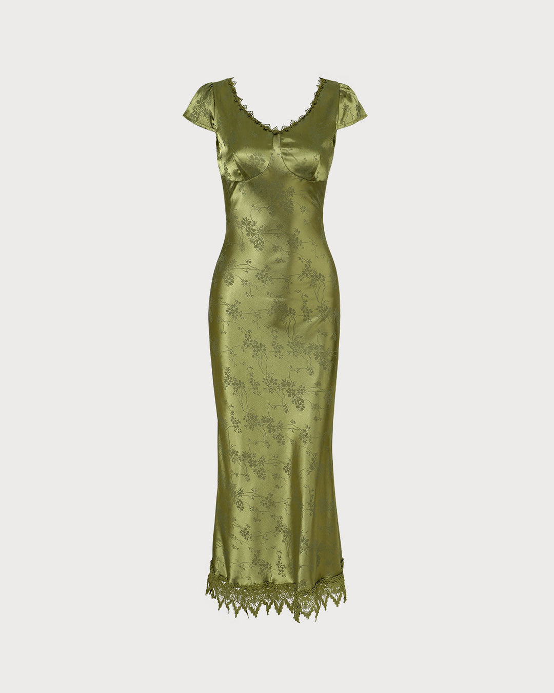 Textured Jacquard Midi Dress with Cap Sleeves