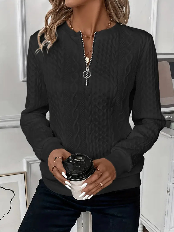 Mila Chunky Knit Sweater with Zip