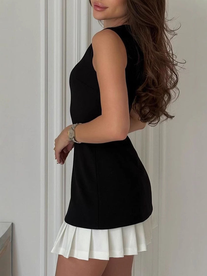 Charlotte Two-Tone Pleated Mini Dress