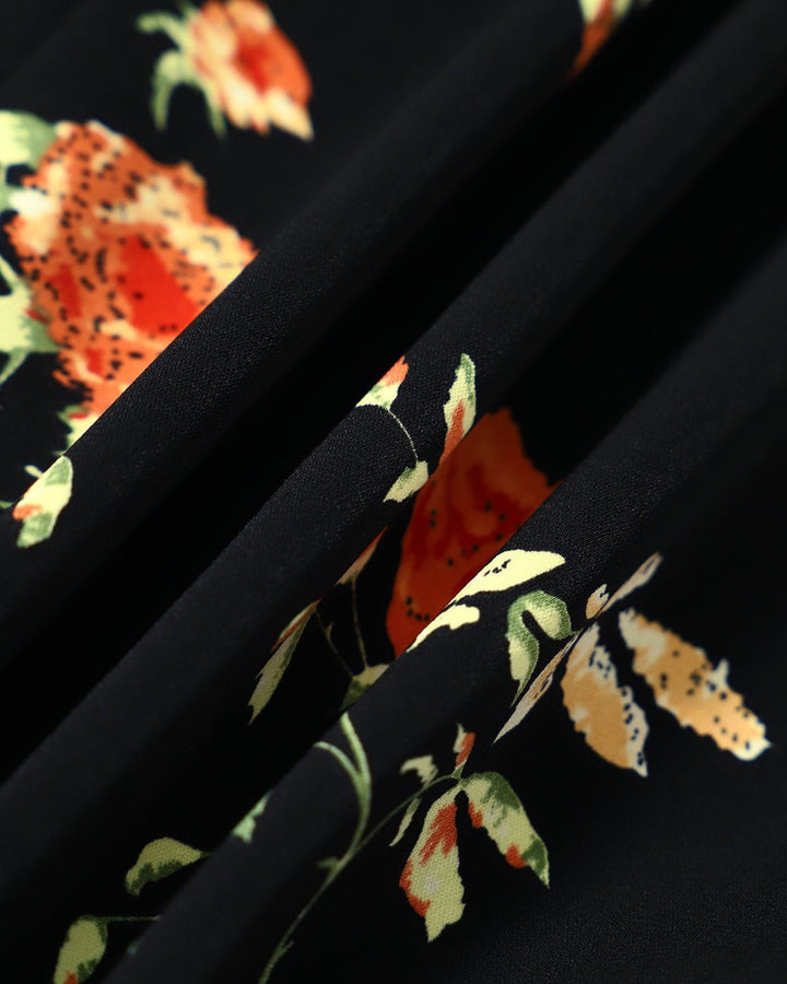Black Floral Elegance Maxi