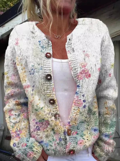 Cinthia® | Cardigan with a floral motif