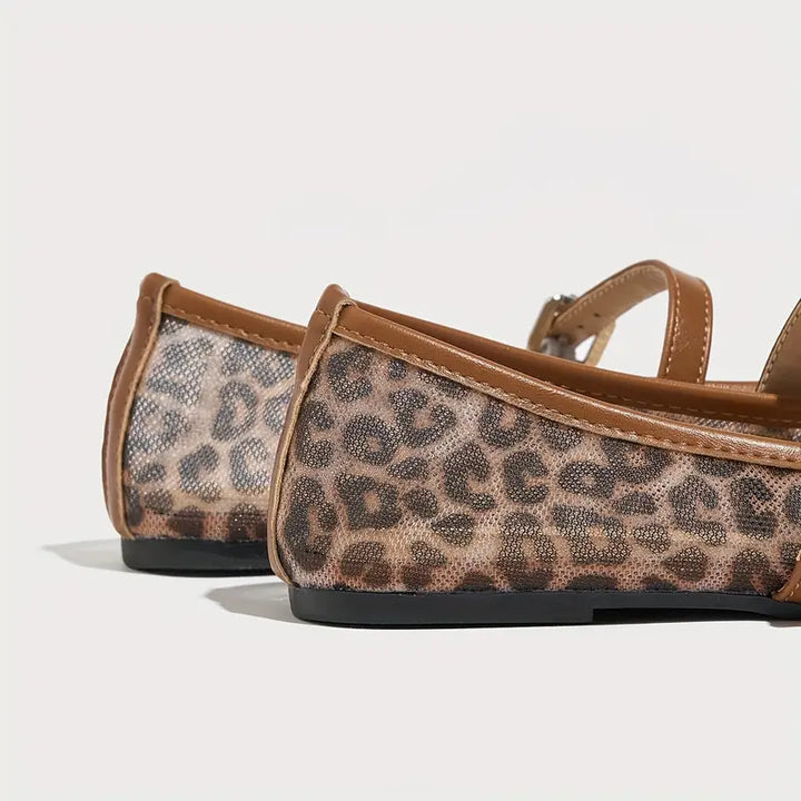 Leopard Mary Jane Flats