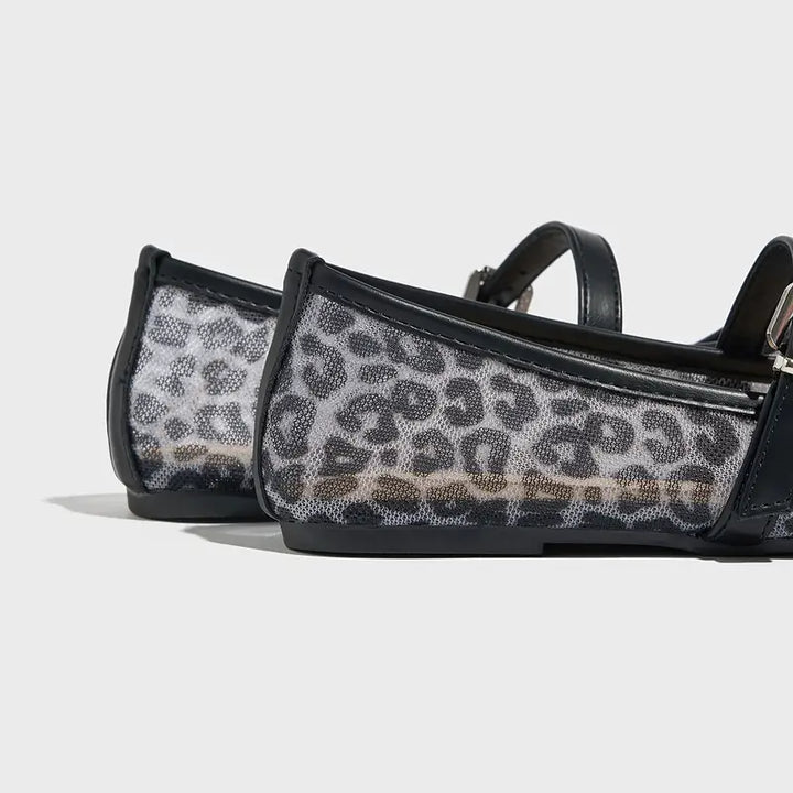 Leopard Mary Jane Flats