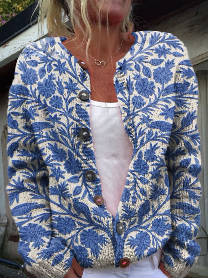 Cinthia® | Cardigan with a floral motif