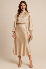 Kriz | High Waist Midi Dress