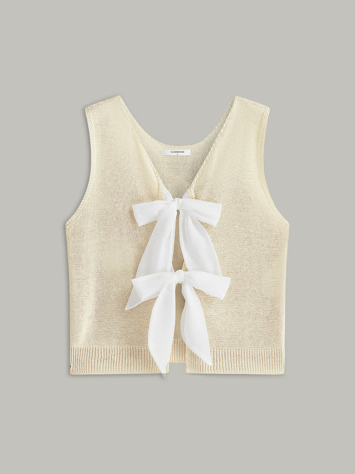 Bow Tie Knit Top