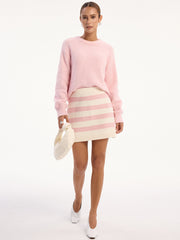 Contrast Striped Knit Mini Skirt