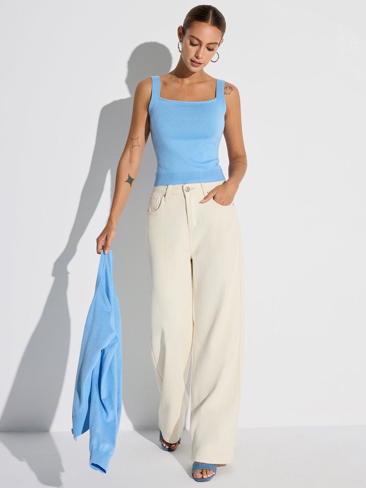 Wool Blend Tank & Cardigan Two-Piece Set