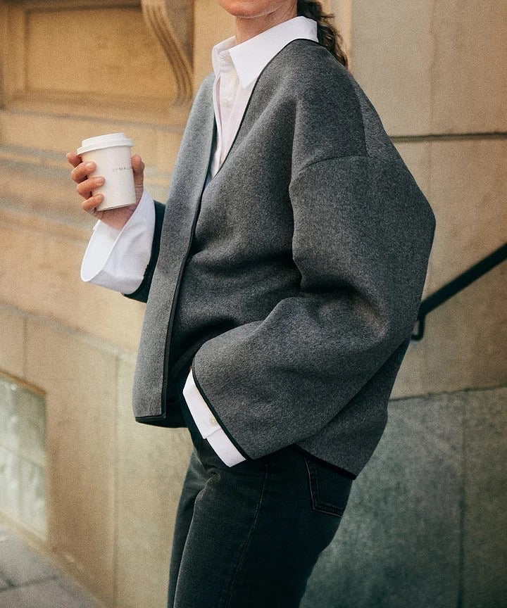 Delphine Elegant Wrap Short Coat