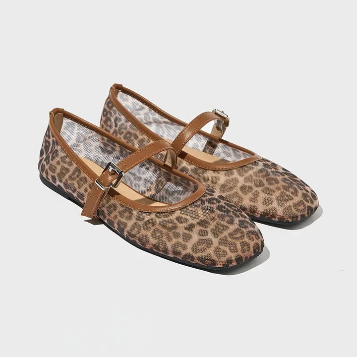 Leopard Mary Jane Flats