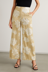 Floral Jacquard Straight Pants
