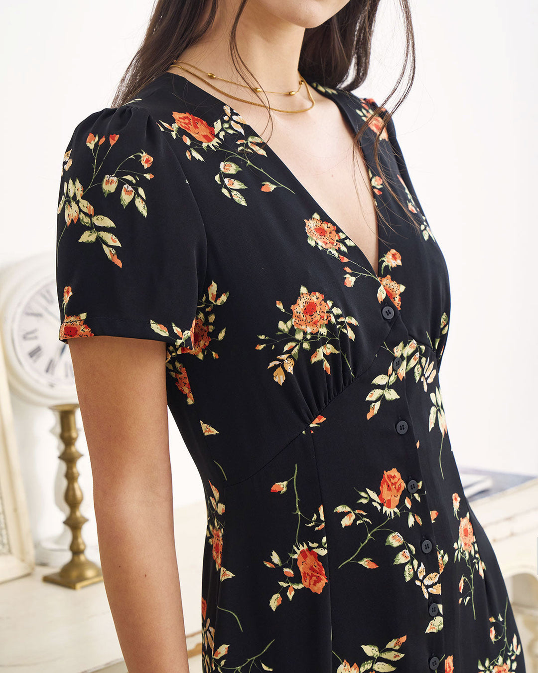 Black Floral Elegance Maxi