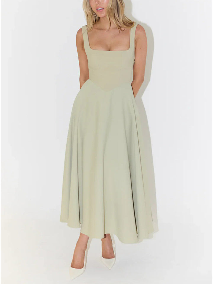 Alma Square Neck Midi Dress