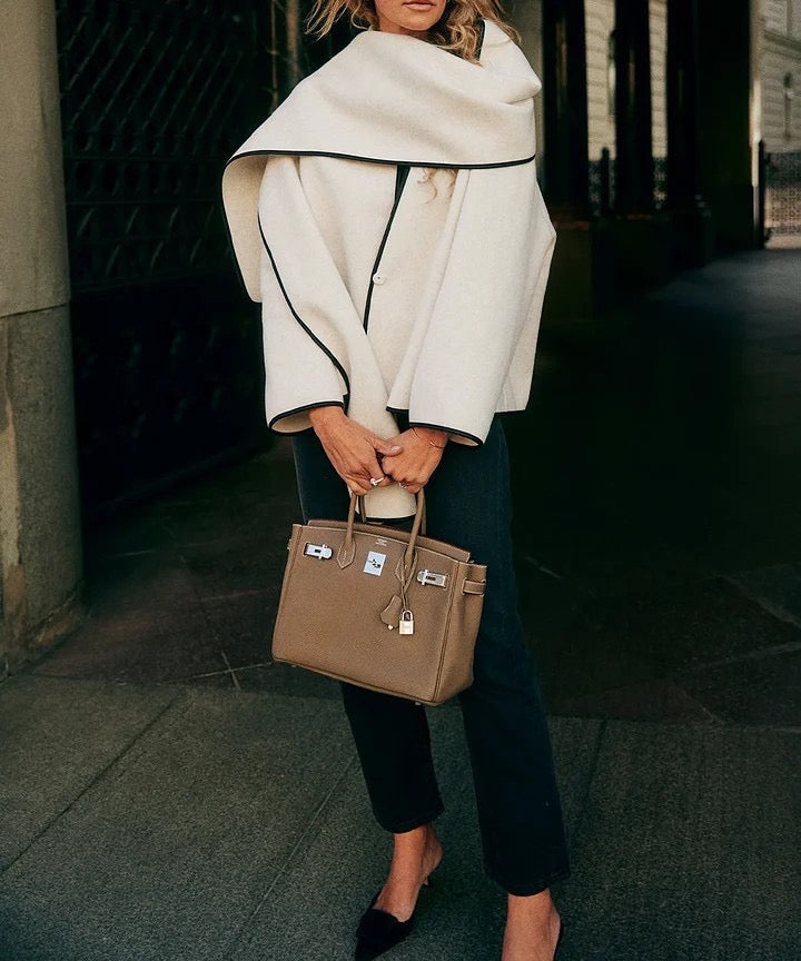 Delphine Elegant Wrap Short Coat