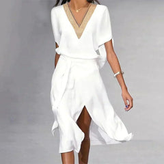 Isabella | Women's Dress - V-Neck - Flattering Fit - Sustainable Material