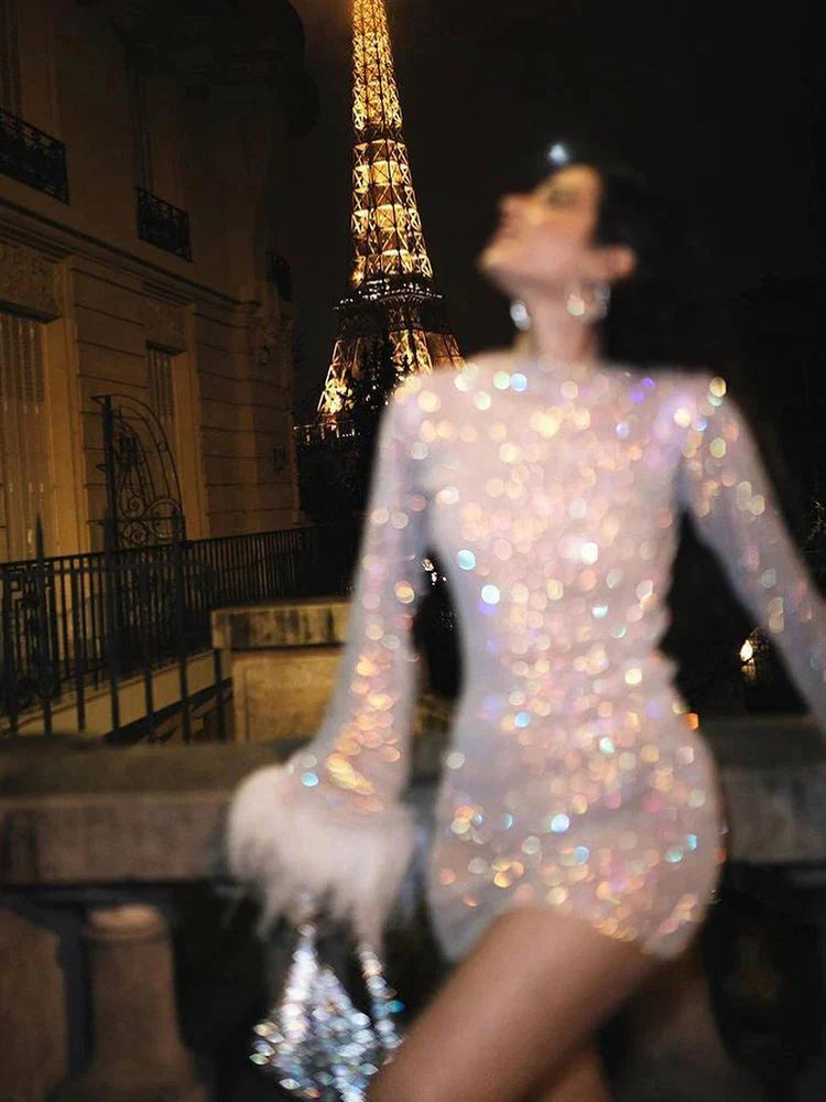 Luna's Metallic Cocktail Evening Dress