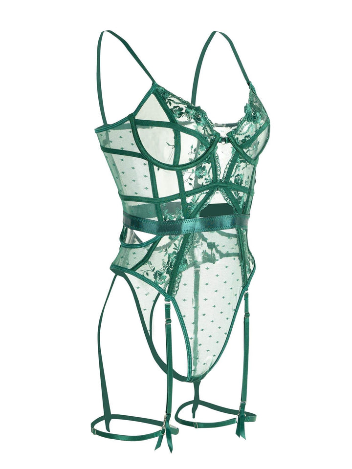 Green Lace Body Lingerie with Underwire