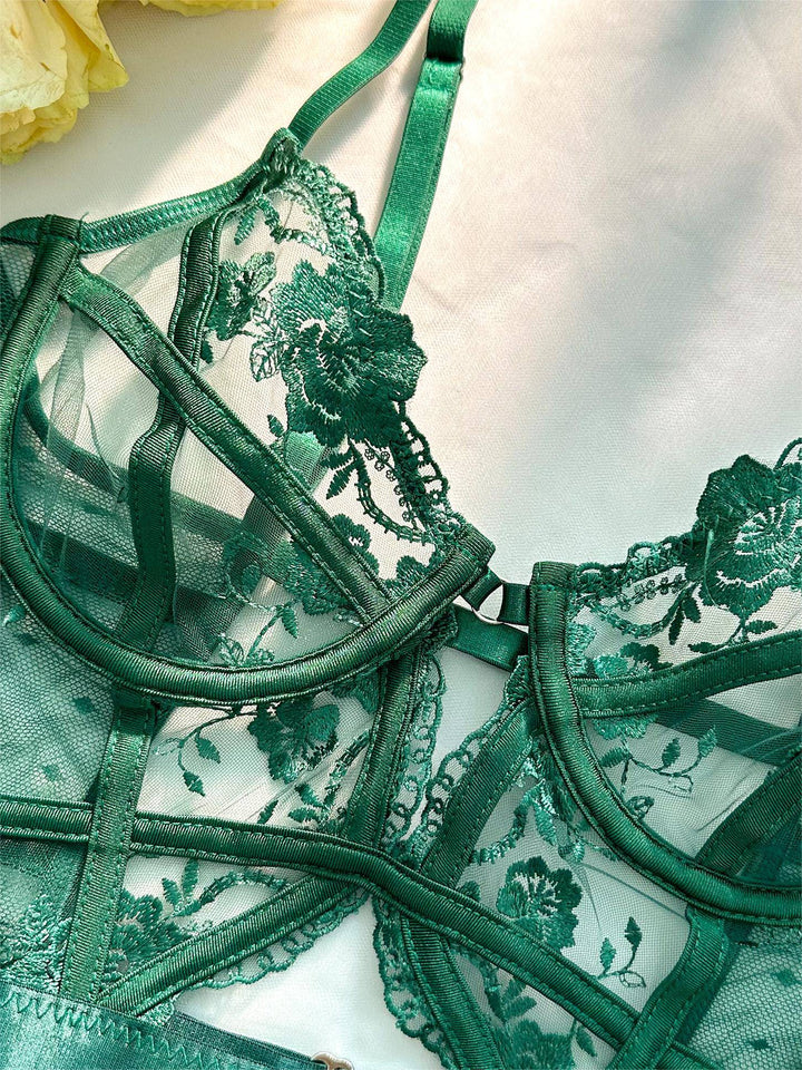 Green Lace Body Lingerie with Underwire