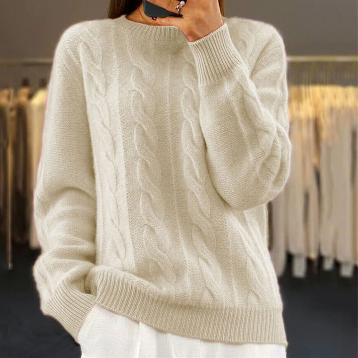 Claire Elegant Cable Knit Sweater