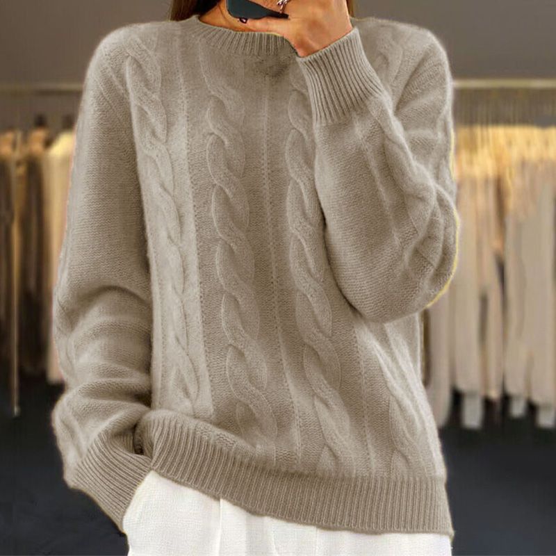 Claire Elegant Cable Knit Sweater