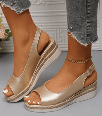 Orthopedic Sandals for Women Cushioned Insole, Slingback Strap, Espadrille Trim