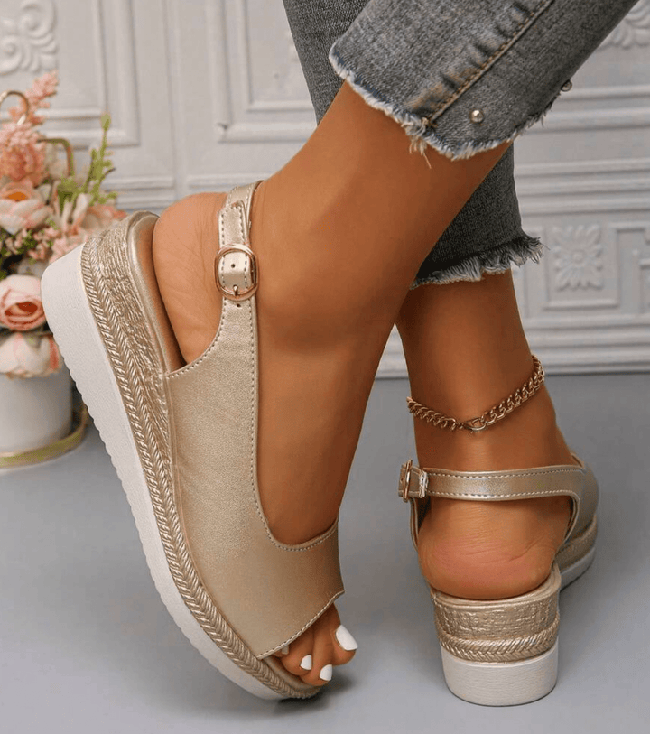 Orthopedic Sandals for Women Cushioned Insole, Slingback Strap, Espadrille Trim