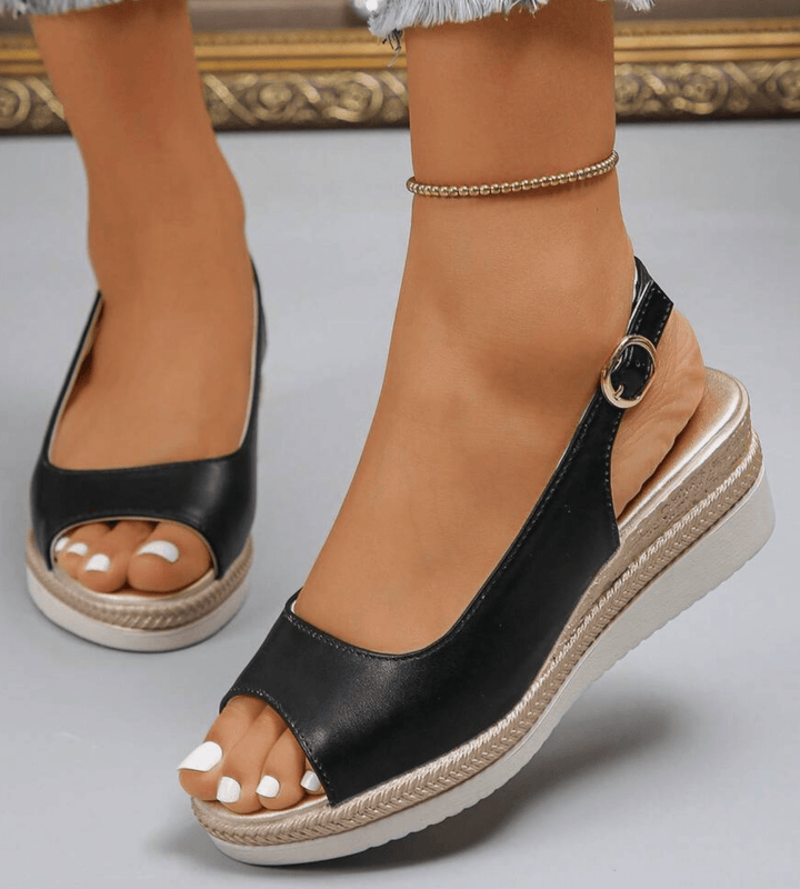 Orthopedic Sandals for Women Cushioned Insole, Slingback Strap, Espadrille Trim