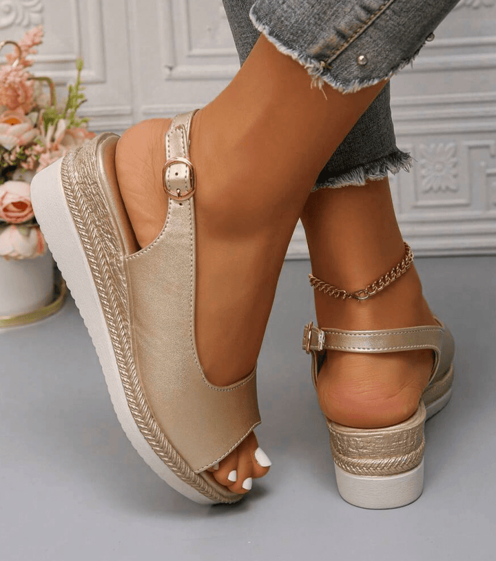 Orthopedic Sandals for Women Cushioned Insole, Slingback Strap, Espadrille Trim
