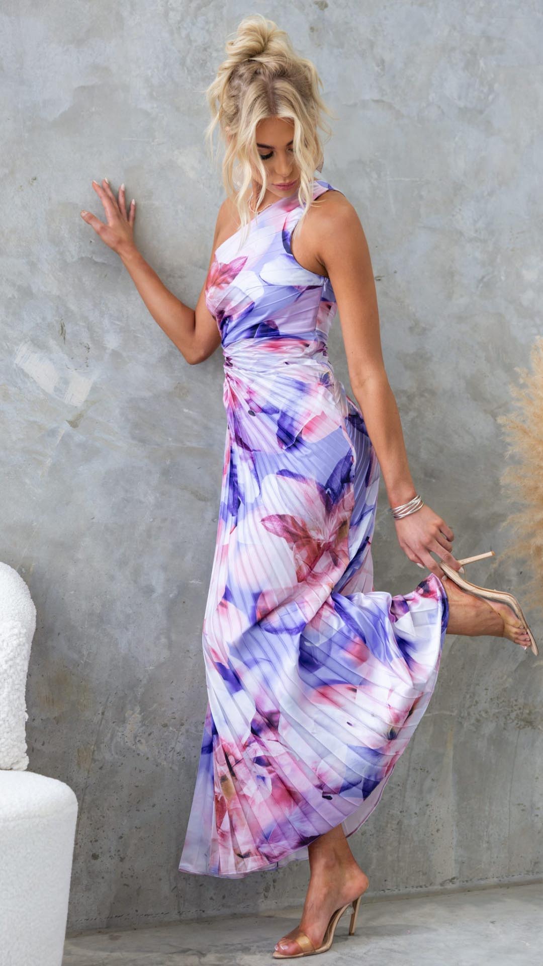 Stella Floral Pleated Maxi Dress