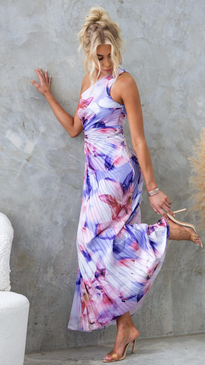 Stella Floral Pleated Maxi Dress