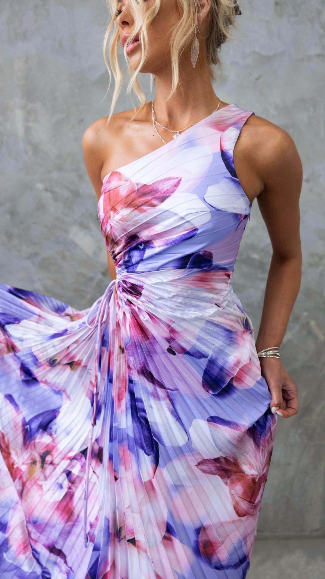 Stella Floral Pleated Maxi Dress