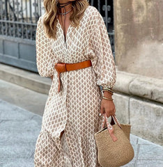 DIXIE - CLASSIC DRESS WITH BUTTONS AND BELT