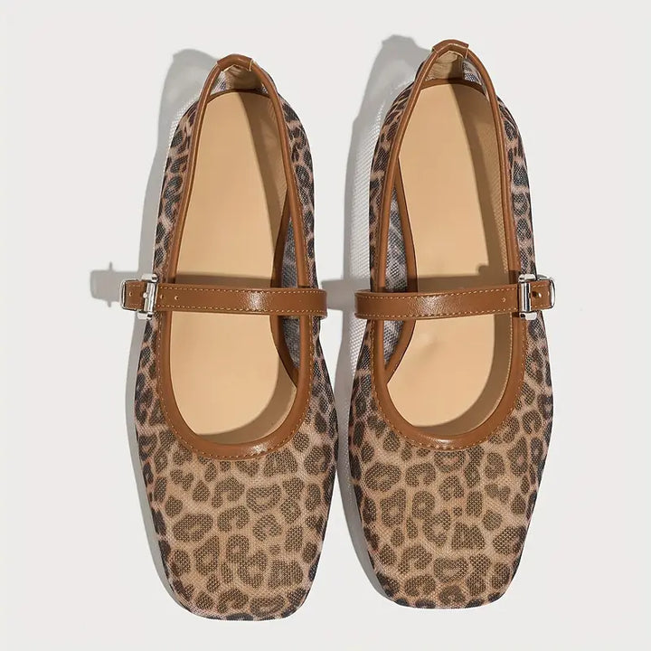 Leopard Mary Jane Flats