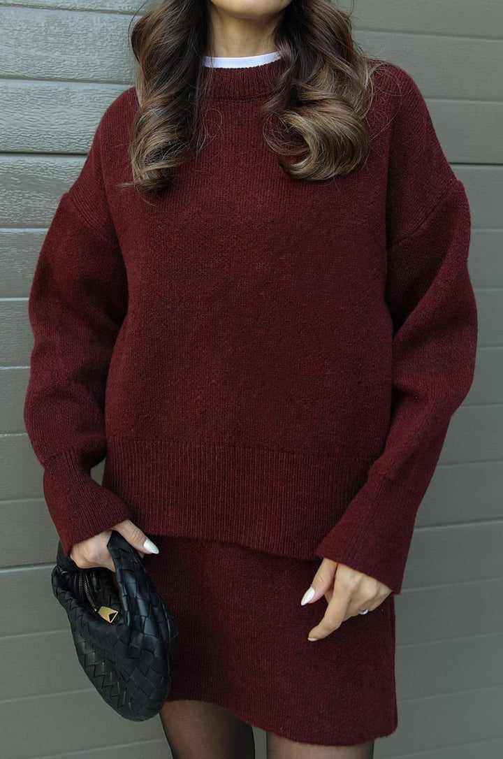 Bella Ribbed Sweater & Skirt Set