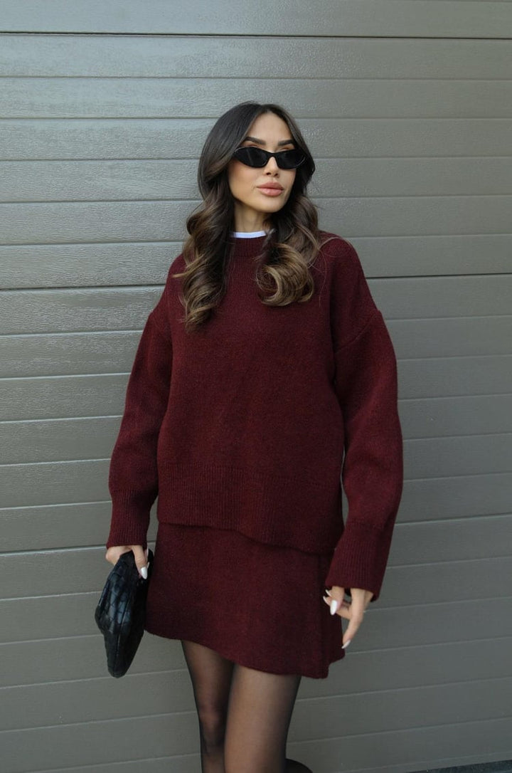 Bella Ribbed Sweater & Skirt Set