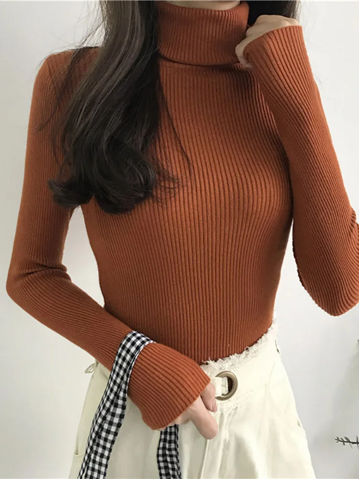 Valentina Ribbed Knit Turtleneck