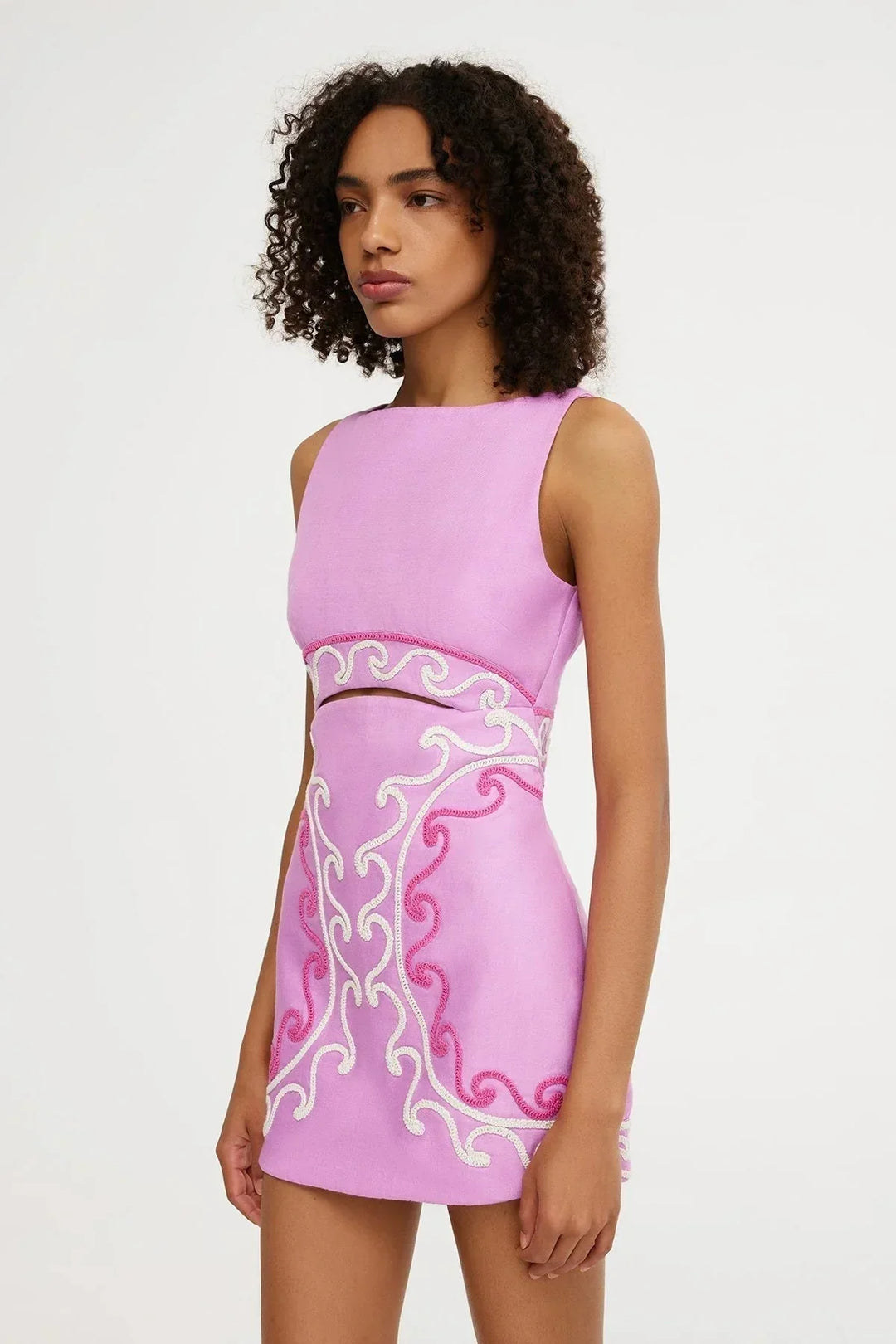 Desideria Floral Embroidered Summer Mini Dress