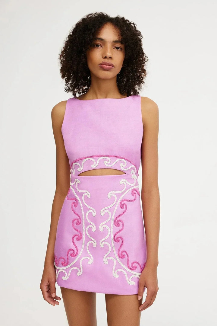 Desideria Floral Embroidered Summer Mini Dress