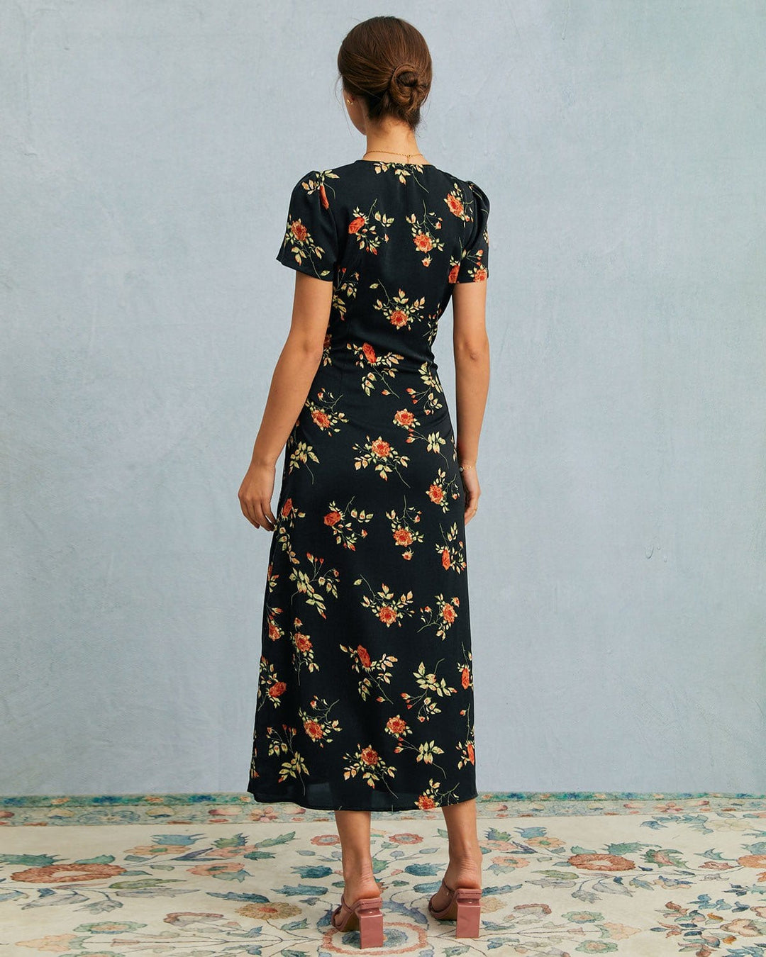 Black Floral Elegance Maxi