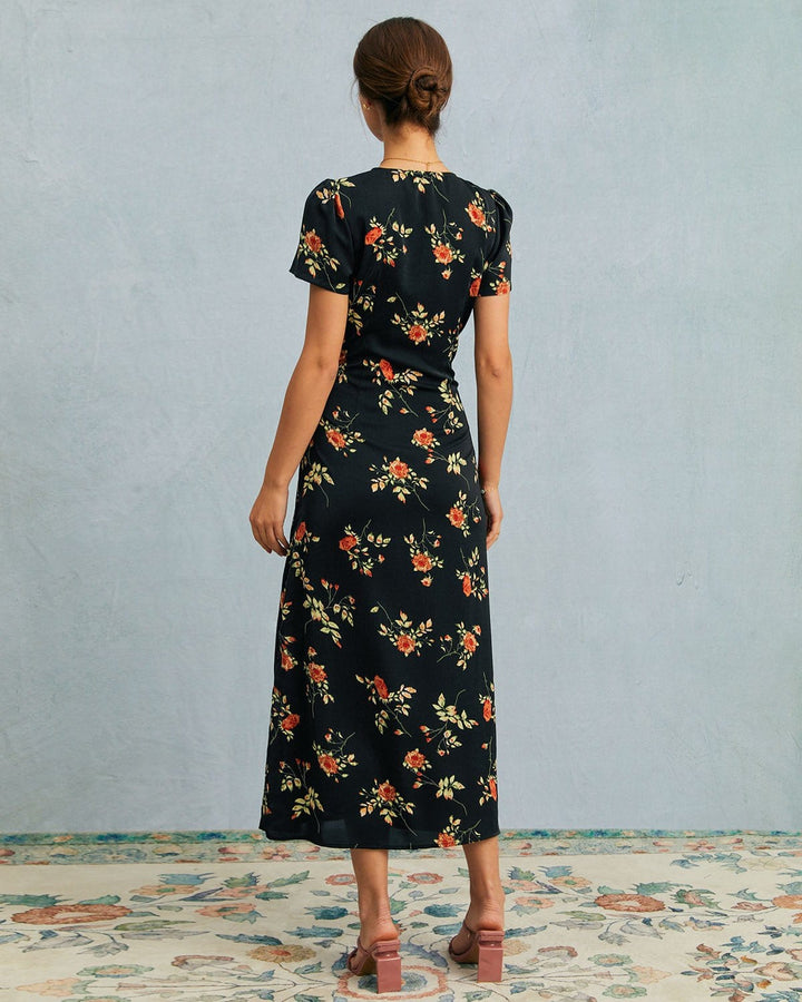 Black Floral Elegance Maxi