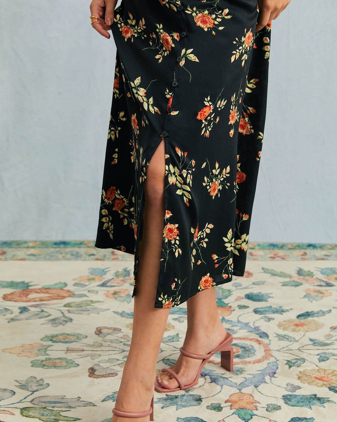 Black Floral Elegance Maxi