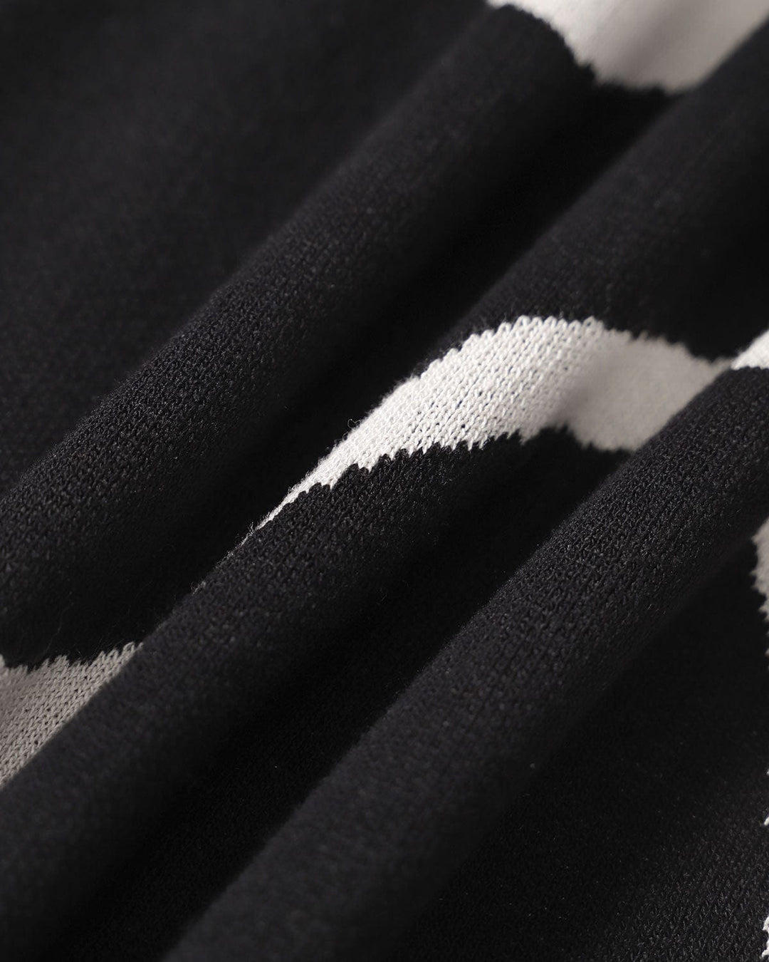 Black Textured Wave Midi Dress