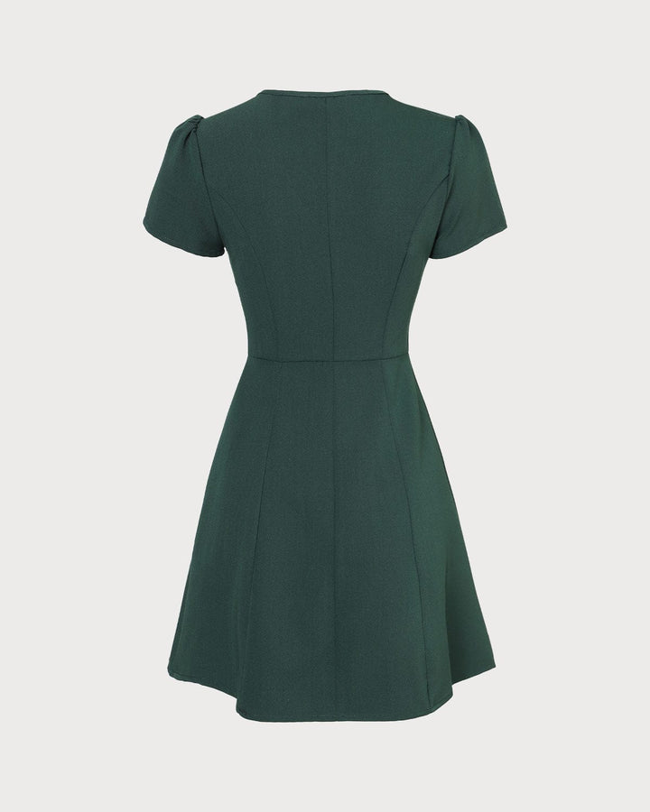 Deep Green V-Neckline Mini