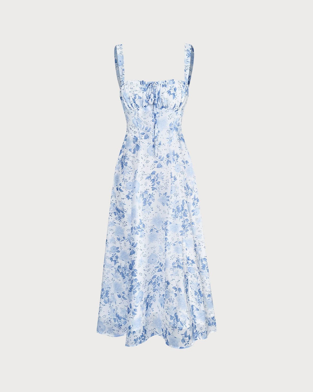 Blue Garden Charm Midi Dress