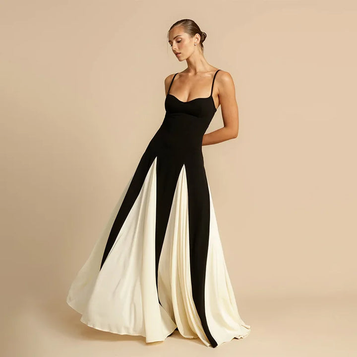 Women’s Contrast Panel Maxi Wedding Guest Dress