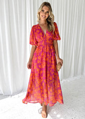 Women’s Floral Midi Wedding Guest Dress
